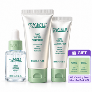 Baell - Farro Soothing Mini Set (Ampoule 20ml + Cleansing 30ml + Sunscreen 30ml)
