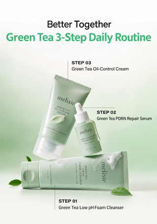 Melixir - Green Tea Set (Serum 50ml + Cream 50ml + Cleanser 100ml)