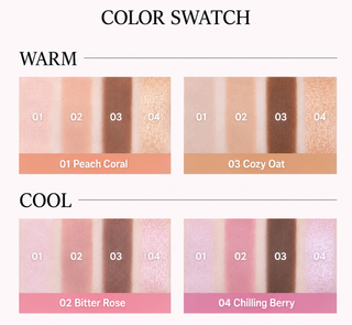 Lummir - Touch On Eyes Shadow Palette - 4 Colors