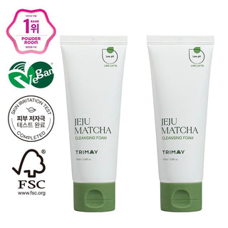 Trimay - Jeju Matcha Cleansing Foam 100ml (1+1) - Koreabe