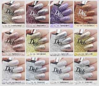 Delibeauty - Gel Nail Glitter - 12 Colors