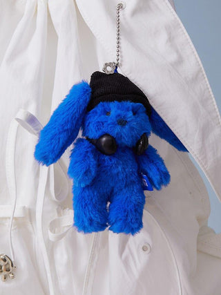 NJ - X Coller Furry Bunny Plush Keyring Tide Blue - Koreabe