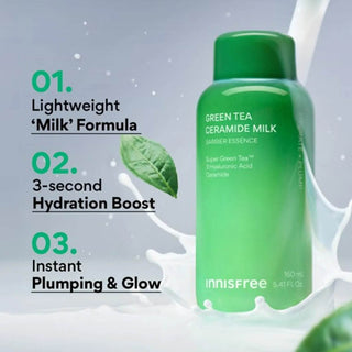 Innisfree - Green Tea Ceramide Milk 160ml - Koreabe