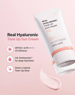 Wellage - Real Hyaluronic Tone Up Sun Cream SPF50+ PA++++ 50ml