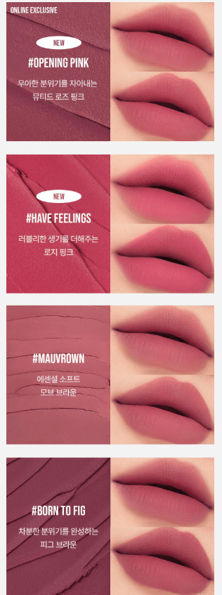 3CE - Hazy Pink Collection - 10 Colors - Koreabe