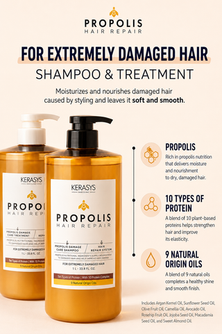 Kerasys - Propolis Hair Repair Shampoo 1000 ml + Treatment 1000ml