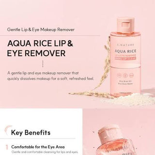 S Nature - Aqua Rice Lip Eye Remover Make Up Clear 145ml