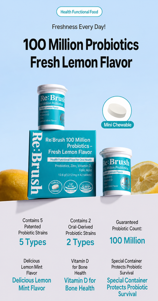 Rebrush - 100 Million Probiotics Fresh Lemon Flavor 42ea