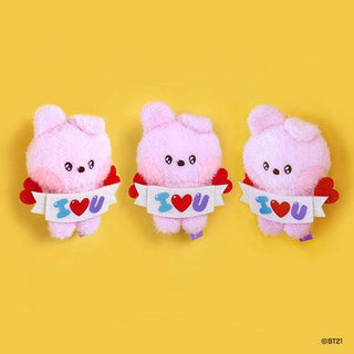 BT21 minini doll key ring [Allover / I LOVE YOU] - COOKY - Koreabe