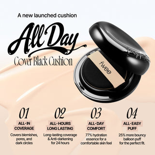 Fwee - All Day Cover Black Cushion SPF40 PA++ Base + Refill