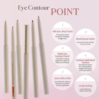 Heart Percent - Dote On Mood Contour Eye Liner Slim - 9 Colors - Koreabe
