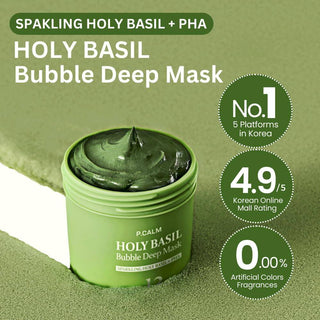 P Calm - Holy Basil Bubble Deep Mask 90ml - Koreabe