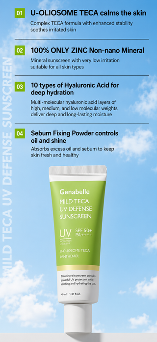 Genabelle - Mild Teca UV Defense Sunscreen SPF50+ PA++++ 40ml