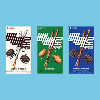 Pepero - 3 Set (White cookie + Almond + Choco Cookie) - Koreabe