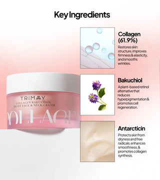 Trimay - Collagen Bakuchiol Night Face & Neck Cream 50ml