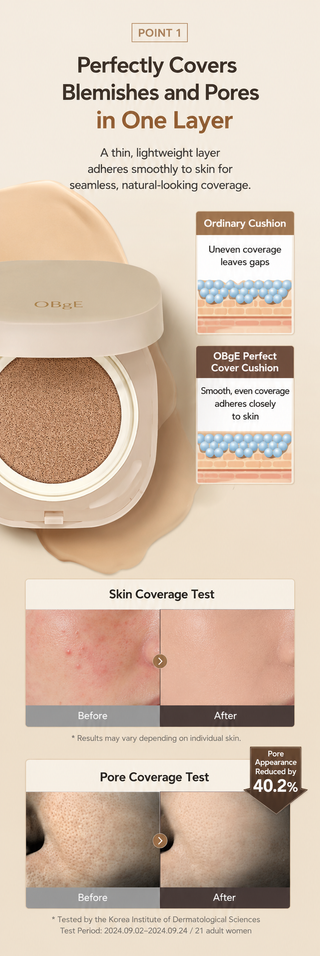 Obge - Perfect Cover Cushion 15g - 3 Colors