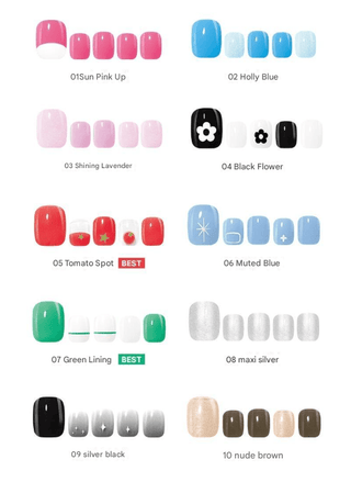 WakeMake - Gel Nail Sticker (EasyFit+) - 10 Types - Koreabe