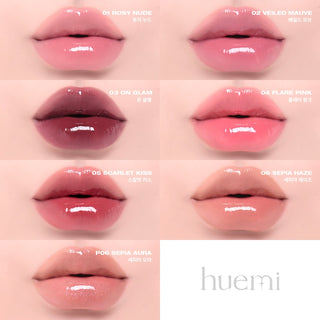 Huemi - Radiant Melting Glaze Lip Gloss - 7 Colors