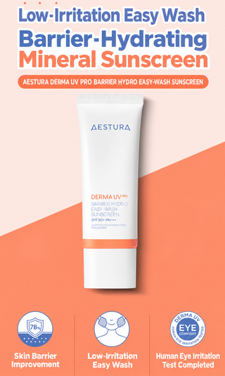 Aestura - Derma UV Barrier Hydro Easy Wash Suncreen SPF50 PA+++ 50ml