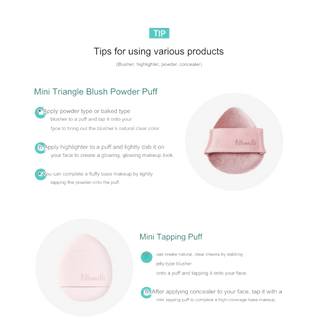 Fillimilli - Mini Tapping Puff (Base + Blush) 4pcs - Koreabe