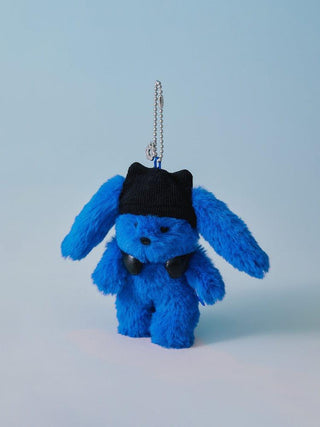 NJ - X Coller Furry Bunny Plush Keyring Tide Blue - Koreabe