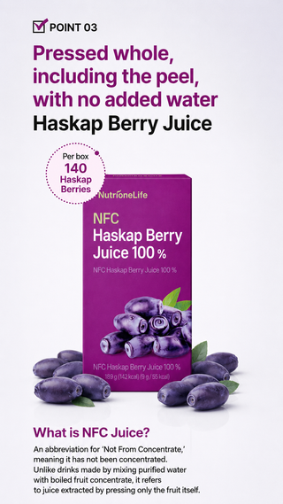 NutrioneLife - NFC 100% Pure Haskap Berry Juice Concentrate 14ea