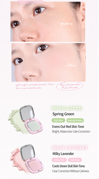 TOOQ - Water Color Petal Powder Pact - 2 Colors