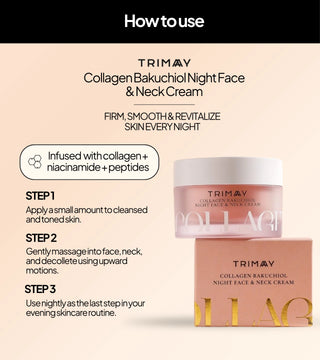 Trimay - Collagen Bakuchiol Night Face & Neck Cream 50ml