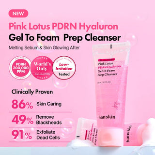 Hanskin - Pink Lotus PDRN Hyaluron Gel To Foam Prep Cleanser 110ml
