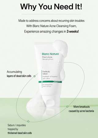Blanc Nature - Pore Acne Cleansing Foam 150ml