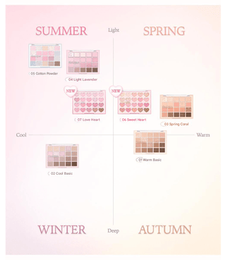 Dasique - Mood Shadow Palette Sweet Heart Collection - 7 Colors - Koreabe