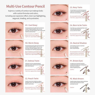 Heart Percent - Dote On Mood Contour Eye Liner Slim - 9 Colors - Koreabe