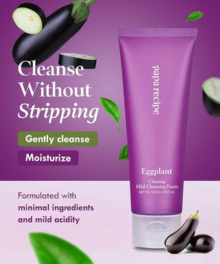 Papa Recipe - Eggplant Clearing Mild Cleansing Foam 120ml - Koreabe