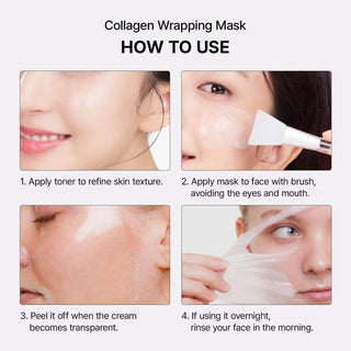 Veganifect - Slow and Aging Collagen Wrap Mask 80ml + Brush - Koreabe