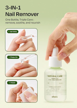 Ohora - Natural Care Green Tea 3 In 1 Nail Remover 50ml