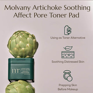 Molvany - Artichoke Soothing Acne Pore Toner Pad 70ea - Koreabe