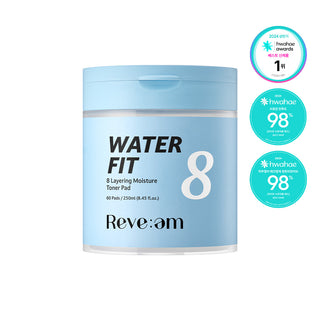 Reve:em - Water Fit 8 Layering Moisture Toner Pad 60ea + 20ml Cream