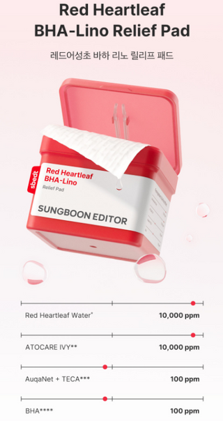 Sungboon Editor - Red Heartleaf BHA Lino Pad 60ea