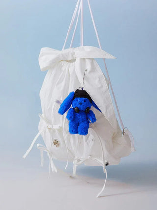 NJ - X Coller Furry Bunny Plush Keyring Tide Blue - Koreabe