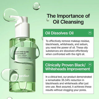 Veganifect- Clean and Glow Green Barley LHA Deep Cleansing Oil 205ml - Koreabe