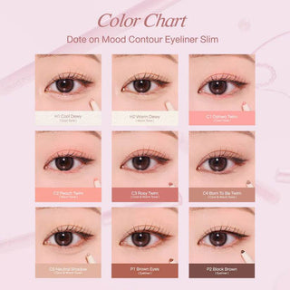 Heart Percent - Dote On Mood Contour Eye Liner Slim - 9 Colors - Koreabe