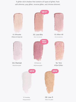 WakeMake - Glitz Longwear Stick Shadow 1+1 - 8 Colors - Koreabe