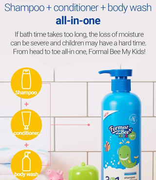 Formal Bee Kids - Shampoo Conditioner Bodywash Apple 1000ml - Koreabe