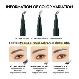 Merythod - Reel Tattoo Eye Brow Pen - 4 Colors