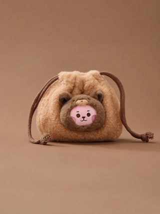 BT21 - More Fluffy Face Plush String Pouch - Koreabe