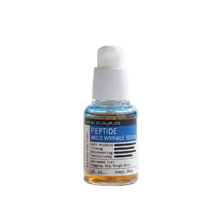 Derma Factory Peptide multi-wrinkle serum bottle on a white background