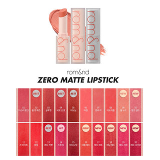 Romand Zero Matte Lipstick - 19 Colors