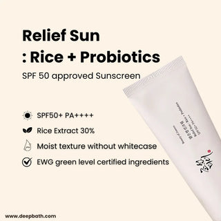 Beauty of Joseon Relief Sun : Rice + Probiotics Sunscreen (SPF50+ PA++++) 50ml