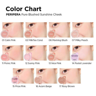 Peripera Pure Blushed Sunshine Cheek - 11 Colors - Koreabe