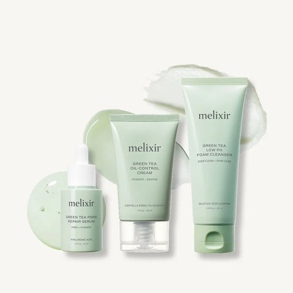 Melixir - Green Tea Set (Serum 50ml + Cream 50ml + Cleanser 100ml)